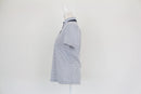 White and navy stripe golf shirt - S-2