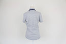 White and navy stripe golf shirt - S-3