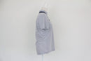 White and navy stripe golf shirt - S-4