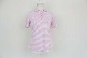 Pink and white golf shirt - S