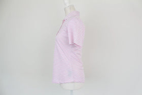 Pink and white golf shirt - S - 0