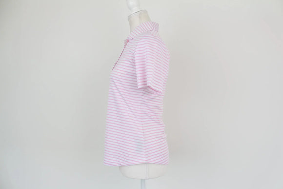 Pink and white golf shirt - S