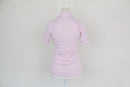Pink and white golf shirt - S-3