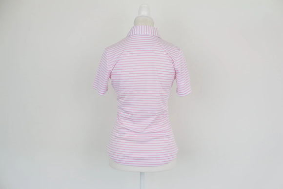Pink and white golf shirt - S