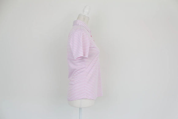 Pink and white golf shirt - S