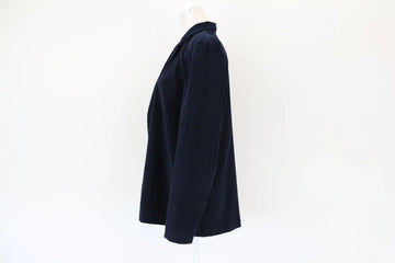 Navy Blue Velvet Tailored Blazer | Size M | Pre-Loved - 0