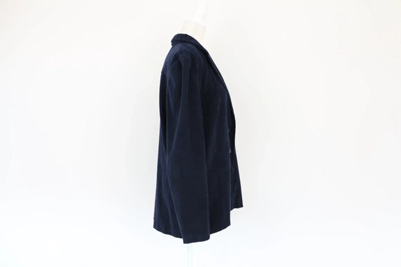 Navy blue velvet blazer - M