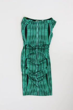 Country road green and black printed bodycon dress - XXS