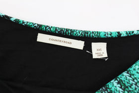 Country road green and black printed bodycon dress - XXS - 0