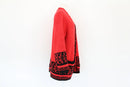 Vintage red and black winter cardigan - L-4
