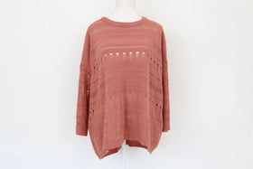 Pink open-knit jersey - M