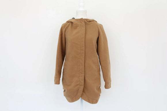 Tan coat with hood - M