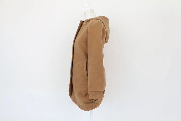 Tan coat with hood - M