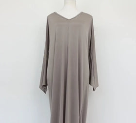 Light grey maxi dress with open back - XL