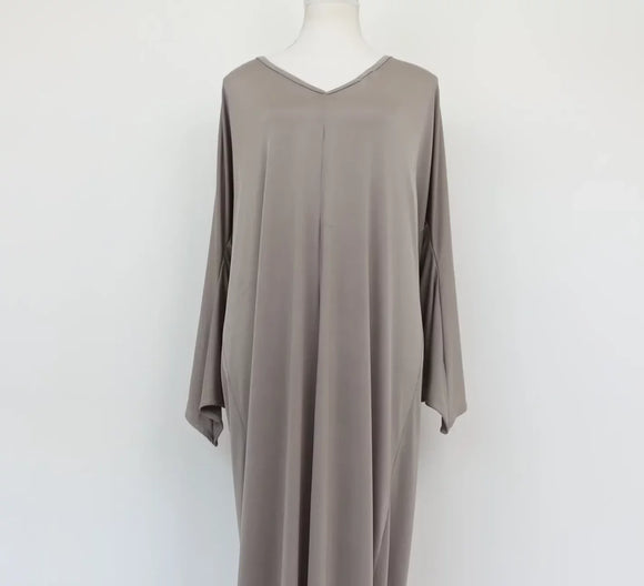 Light grey maxi dress with open back - XL