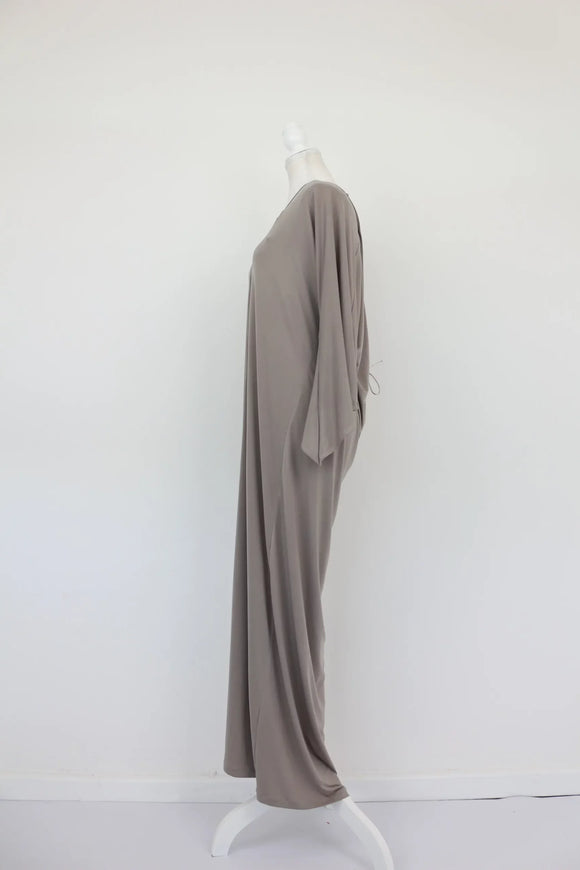 Light grey maxi dress with open back - XL