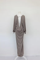 Light grey maxi dress with open back - XL-3