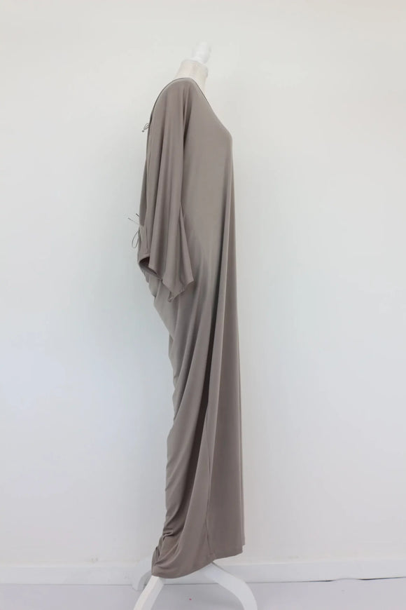 Light grey maxi dress with open back - XL