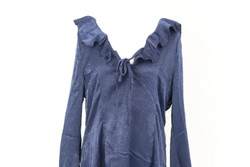 Midnight Blue Long-Sleeve Mini Dress – Size 18 | Brand new - 0