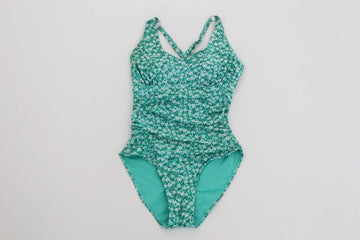Woolworths Bright Blue Floral Full-Coverage Swimsuit | Size 10 | Pre-Loved