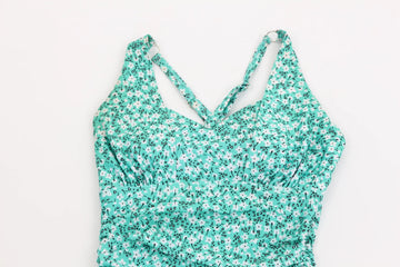 Woolworths Bright Blue Floral Full-Coverage Swimsuit | Size 10 | Pre-Loved - 0