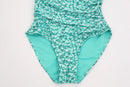 Woolworths bright blue full swimsuit with white and black flowers - 10-3