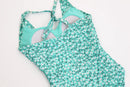 Woolworths bright blue full swimsuit with white and black flowers - 10-4