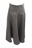 ZARA satin A-line beaded cut-out midi skirt - S-5