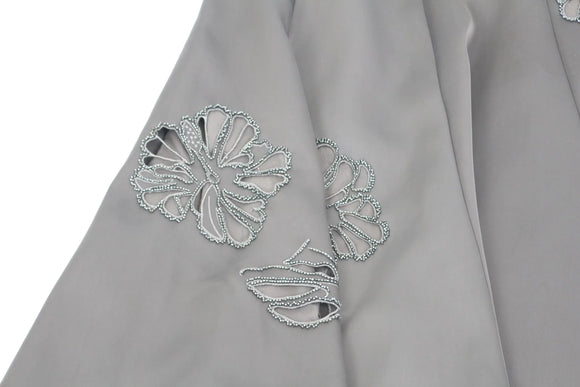 ZARA satin A-line beaded cut-out midi skirt - S