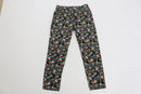 H&M black pants with floral print - 8-1