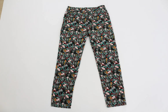 H&M black pants with floral print - 8