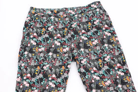 H&M black pants with floral print - 8 - 0