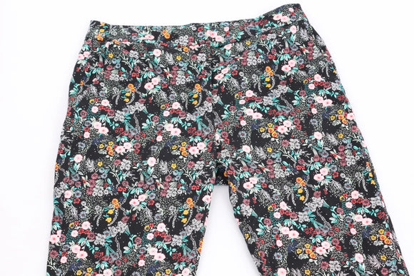 H&M black pants with floral print - 8