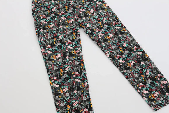 H&M black pants with floral print - 8
