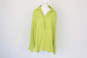 ZARA lime green thick shirt blouse - L