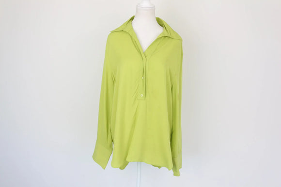 ZARA lime green thick shirt blouse - L
