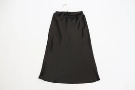 ZARA black satin midi skirt - XS
