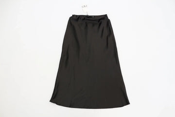 Black Satin Midi Skirt – Size XS | Brand new