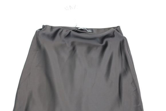 ZARA black satin midi skirt - XS