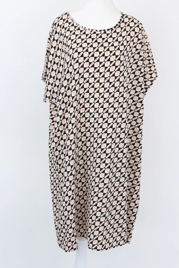 Emery Rose black, cream and orange patterned dress - 3XL