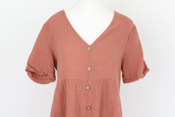 Burnt Orange Button-Down Dress – Size S | Thrift Finds - 0
