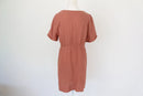 Burnt orange buttoned down dress - S-4