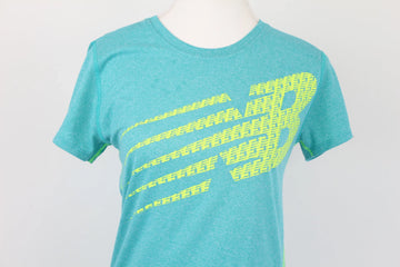 New Balance Blue Athletic Top | Yellow Logo | Size S | Pre-Loved - 0