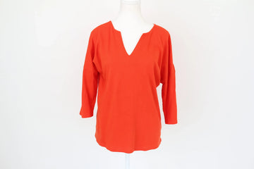 Bright Orange Long-Sleeve Top – Size M | Thrift Finds