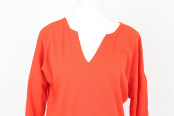 Bright Orange Long-Sleeve Top – Size M | Thrift Finds - 0