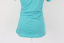 New Balance blue top with bright yellow large logo - S-4