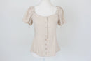H&M beige button up blouse - 8-1