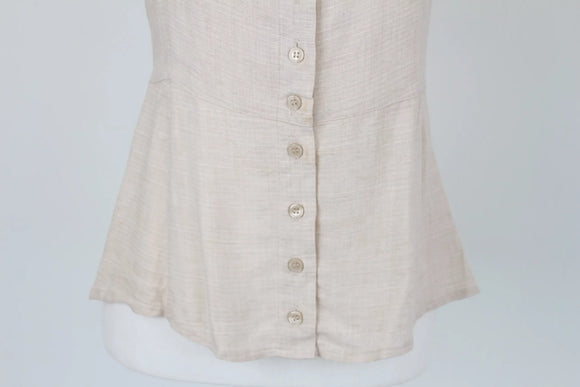 H&M beige button up blouse - 8