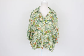 Tropical linen feel cropped top - XL