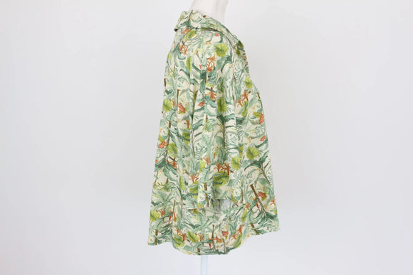 Tropical linen feel cropped top - XL